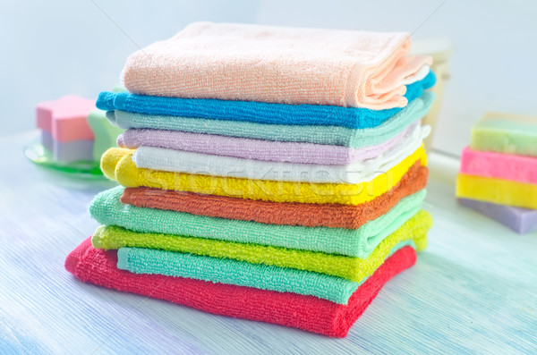 Sapone asciugamani bellezza blu gruppo Foto d'archivio © tycoon
