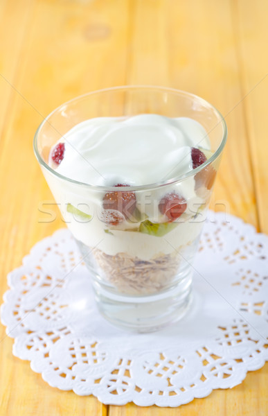 Stock photo: oat flakes with yogurt