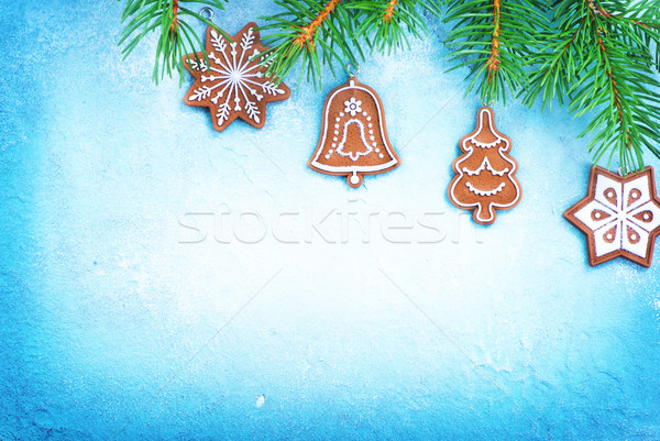 Stock fotó: Karácsony · dekoráció · asztal · fa · absztrakt · háttér