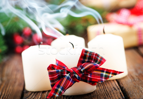 聖誕節 蠟燭 色帶 表 裝飾 死亡 商業照片 © tycoon