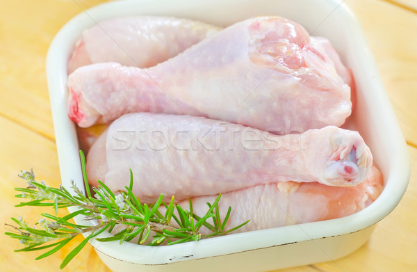 Huhn Vogel Beine Fleisch Farbe Zitrone Stock foto © tycoon