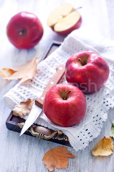 Najaar baby kleding houten tafel boom voedsel Stockfoto © tycoon