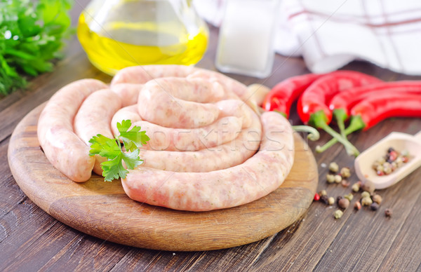 Stock photo: raw sausages