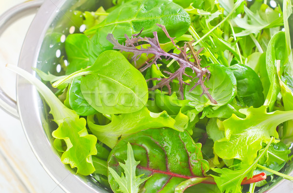 Stock fotó: Friss · saláta · egészség · háttér · zöld · növény