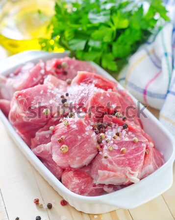 Nyers hús étel vér étterem bors Stock fotó © tycoon