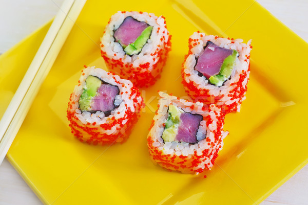 Sushi pesce piatto japanese riso pranzo Foto d'archivio © tycoon