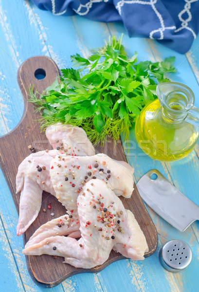 Brut poulet ailes alimentaire viande salade Photo stock © tycoon