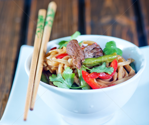 noodles with meat Stock photo © tycoon