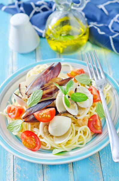 pasta with seafood Stock photo © tycoon