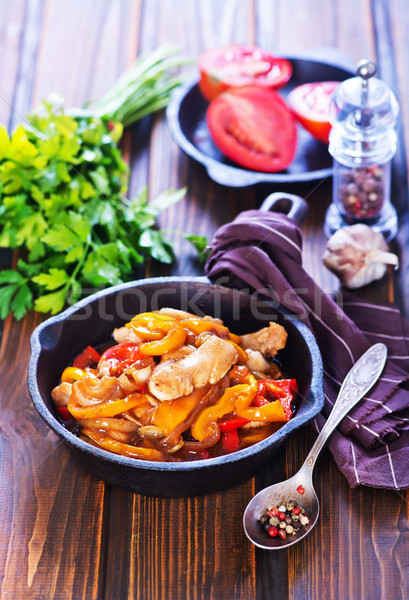 fried vegetables with meat Stock photo © tycoon