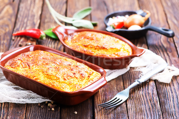 Torta carne tabela grama cozinha Foto stock © tycoon