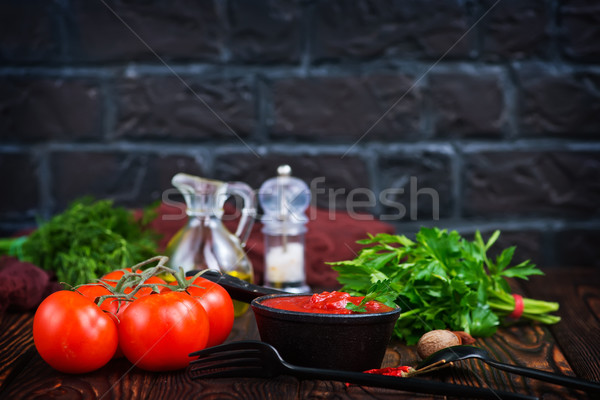 Salsa di pomodoro fresche pomodoro tavola frutta mangiare Foto d'archivio © tycoon