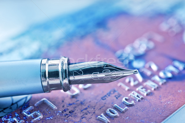 Karty kredytowej ceny niebieski kluczowych czerwony finansów Zdjęcia stock © tycoon