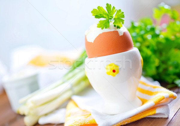 Gekookt eieren tabel voedsel eten Stockfoto © tycoon