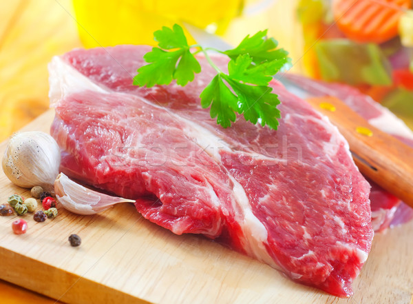 Surowy mięsa przyprawy papieru Zdjęcia stock © tycoon