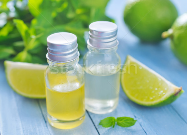 Stockfoto: Aroma · olie · natuur · blad · groene · fles