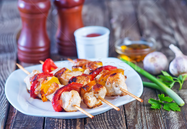 Kebab hús bors tányér étel narancs Stock fotó © tycoon