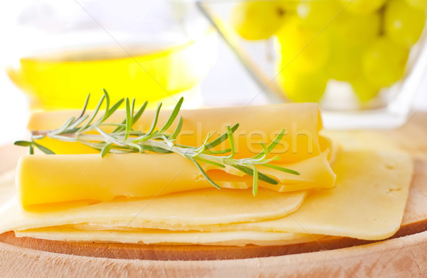 italian cheese with fresh rosemary and grape Stock photo © tycoon