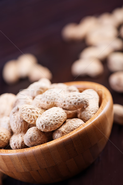 Foto d'archivio: Arachidi · ciotola · tavola · alimentare · gruppo · fresche