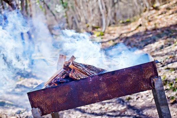 Grill Textur Holz Natur Rauch Farbe Stock foto © tycoon