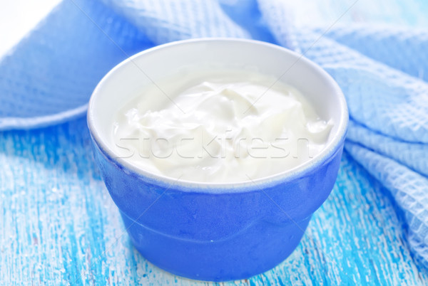 Crema agria luz cena placa blanco cocinar Foto stock © tycoon