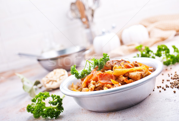 Kool stoven ander groenten vlees achtergrond Stockfoto © tycoon