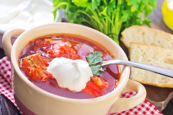Traditional Russian-Ukrainian borscht soup Stock photo © tycoon