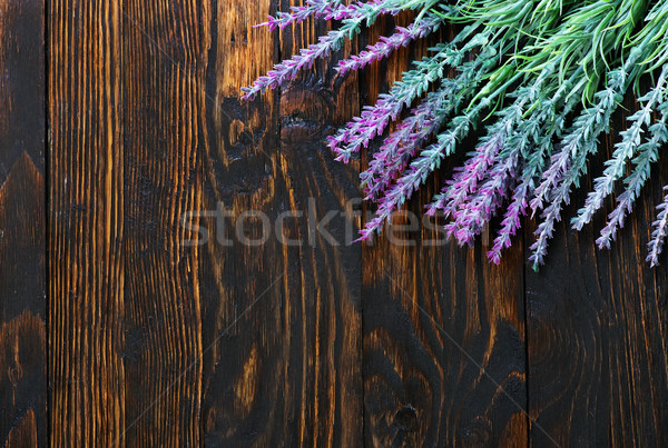 Lavendel houten tafel houten papier natuur schoonheid Stockfoto © tycoon
