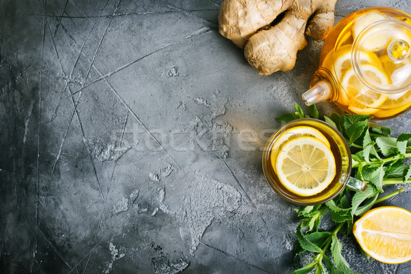 Gingembre menthe thé fraîches table soleil [[stock_photo]] © tycoon