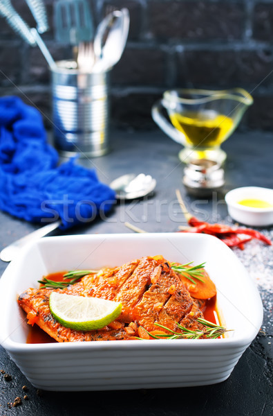 fish with tomato sauce  Stock photo © tycoon