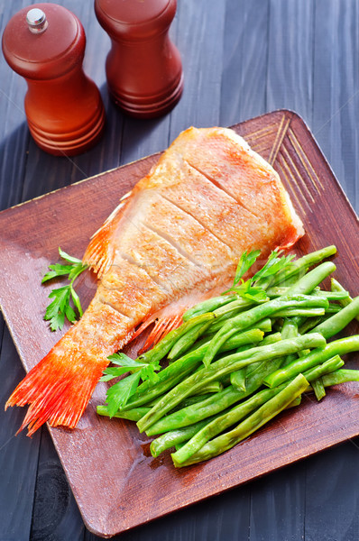 fried fish with vegetables Stock photo © tycoon