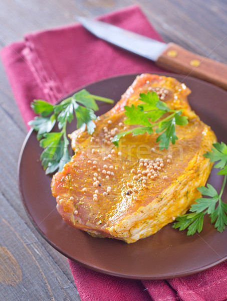 raw meat with marinade Stock photo © tycoon
