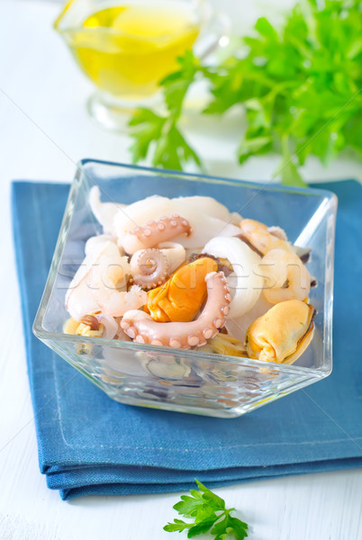 Frutti di mare alimentare pesce salute sfondo insalata Foto d'archivio © tycoon
