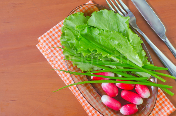 Rabanete salada saúde grupo vermelho conselho Foto stock © tycoon