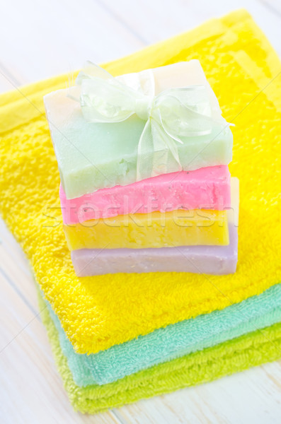 Color jabón cuerpo spa bano blanco Foto stock © tycoon