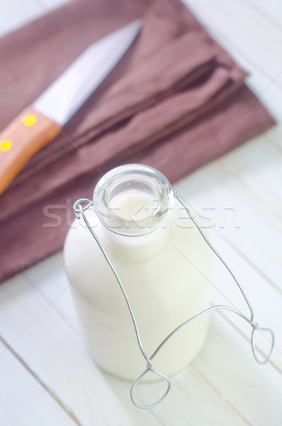 Latte bottiglia legno bere mangiare bianco Foto d'archivio © tycoon