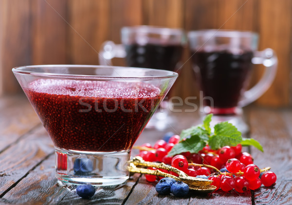 Smoothie glas tabel vruchten gezondheid melk Stockfoto © tycoon