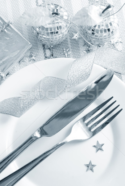 place setting for christmas with star Stock photo © tycoon