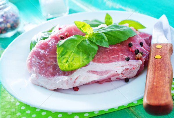 Nyers hús zöld piros izom szakács Stock fotó © tycoon