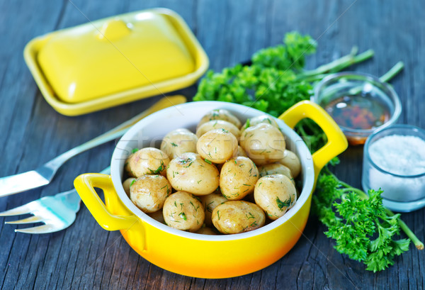 Gekookt aardappel kom tabel glas restaurant Stockfoto © tycoon