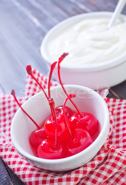 cherry maraschino and sour creame Stock photo © tycoon