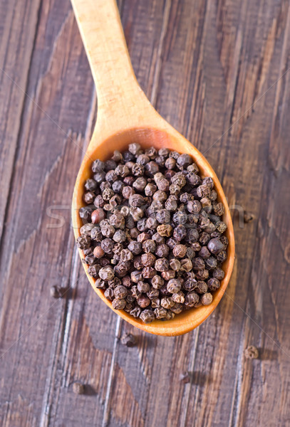 Stock photo: pepper in spoon