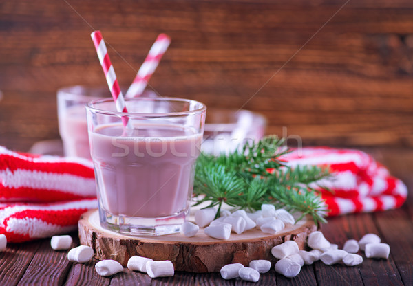 пить стекла таблице шоколадом зима синий Сток-фото © tycoon