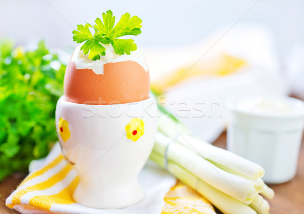 Gekookt eieren ei keuken tabel diner Stockfoto © tycoon