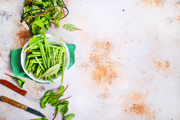 green beans and salad Stock photo © tycoon