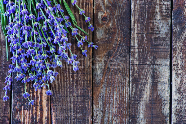 ラベンダー 表 花 木製 木材 庭園 ストックフォト © tycoon