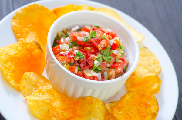 nachos with salsa Stock photo © tycoon