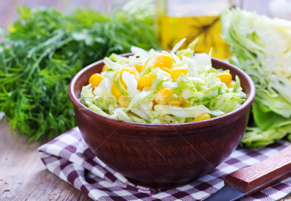 Salade maïs bol table alimentaire bois [[stock_photo]] © tycoon