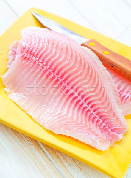 Nyers hal étel olaj tábla szakács Stock fotó © tycoon