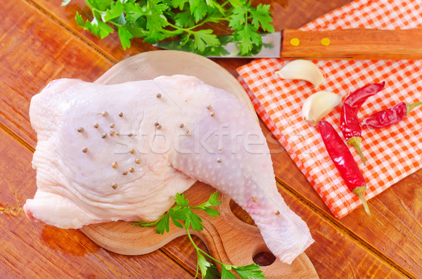 Poulet brut alimentaire feuille cuisine oiseau [[stock_photo]] © tycoon